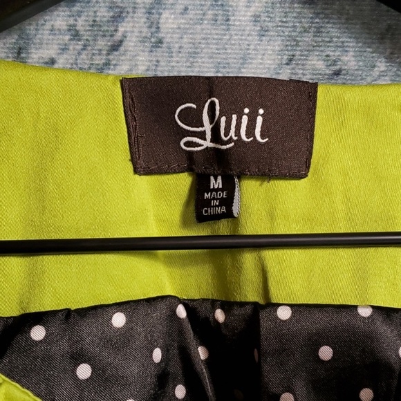 Luii Anthropologie | Lime Green Tie-Front Career Wear Belted Jacket - Picture 2 of 9
